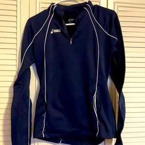 Asics navy women’s long sleeve sports shirt